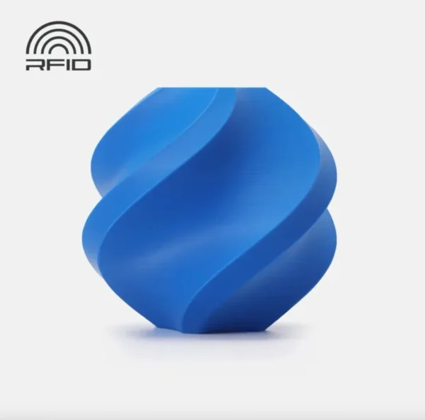 Bambu Lab PLA Lite Blue – 3D Printing Sample Result 3D printed geometric spiral vase in Blue, demonstrating the smooth surface and matte-like finish of Bambu Lab PLA Lite.
