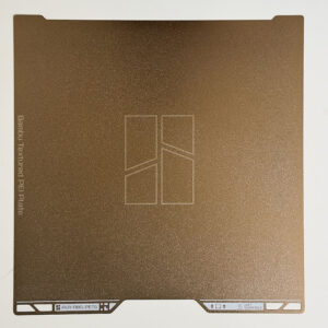 Bambu H2C PEI Textured build plate flat-lay at true 1:1 scale