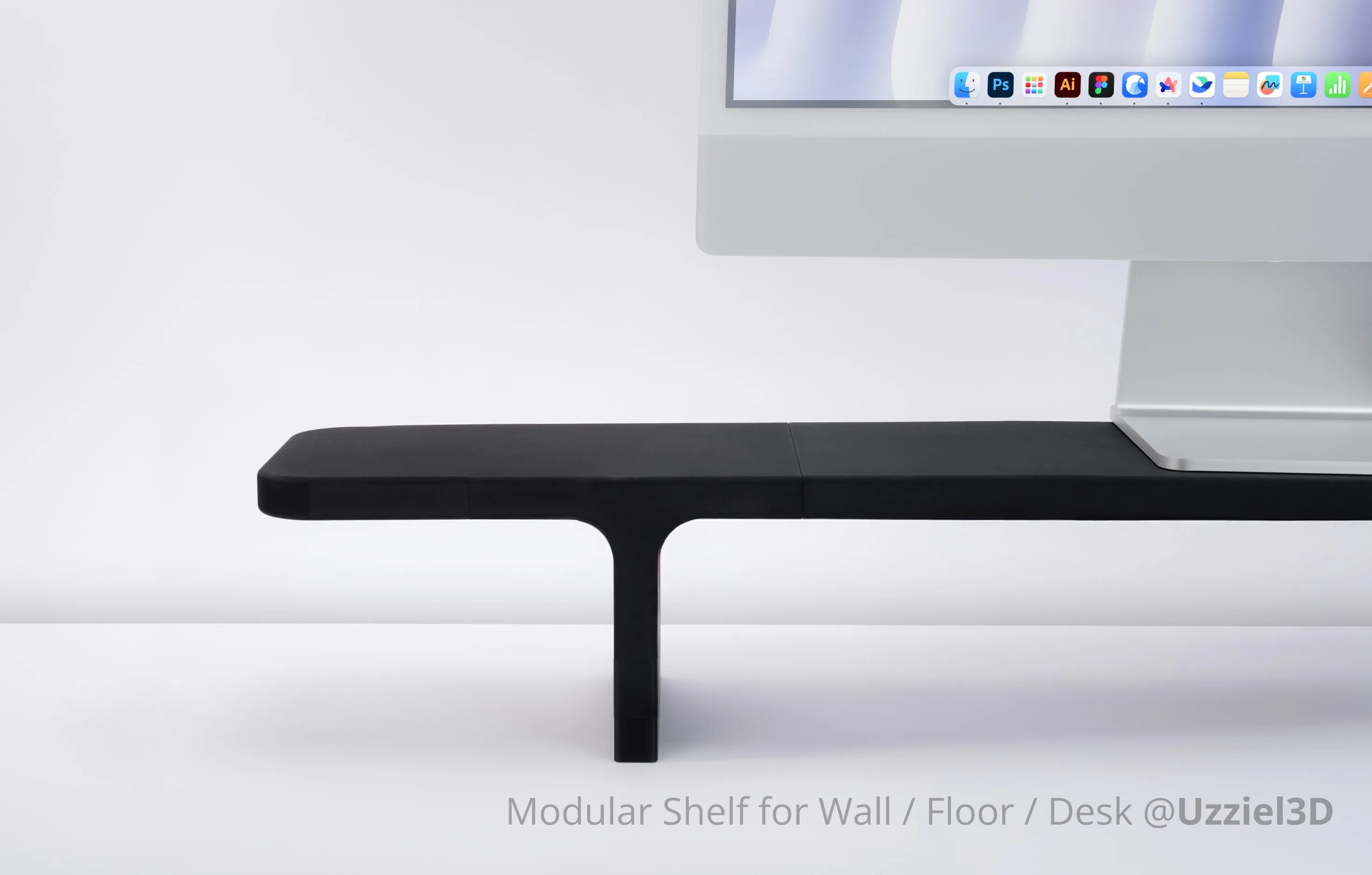 Home and office shelf printed with Bambu Lab PLA-CF filament holding books and plants