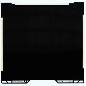 AP026 350x320mm Smooth PEI magnetic build plate for H2D and H2S 3D printers, showing the black smooth surface and positioning notches.