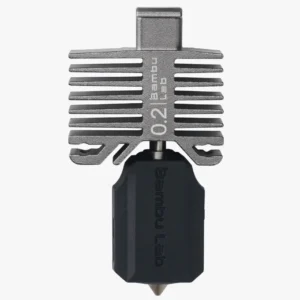 Bambu Lab 0.2mm stainless steel nozzle hotend assembly with heatsink for X1 and P1 series 3D printers