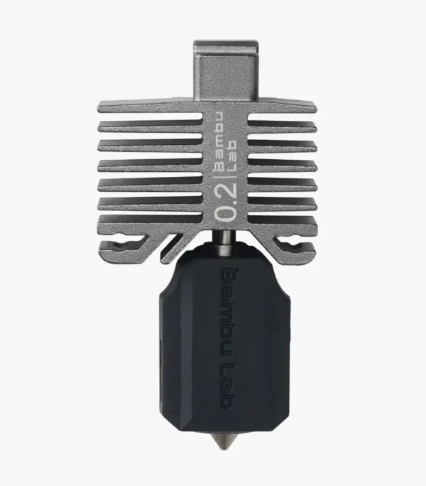 Bambu Lab 0.2mm stainless steel nozzle hotend assembly with heatsink for X1 and P1 series 3D printers