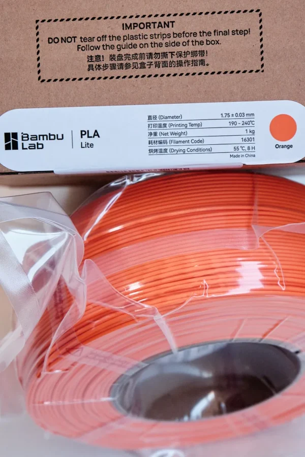 Bambu Lab PLA Lite Orange Filament 1.75mm 1kg - Voxelfuse3d