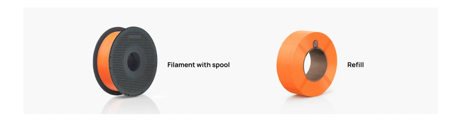 Comparison of Bambu Lab ABS filament with spool and refill option for flexible filament usage