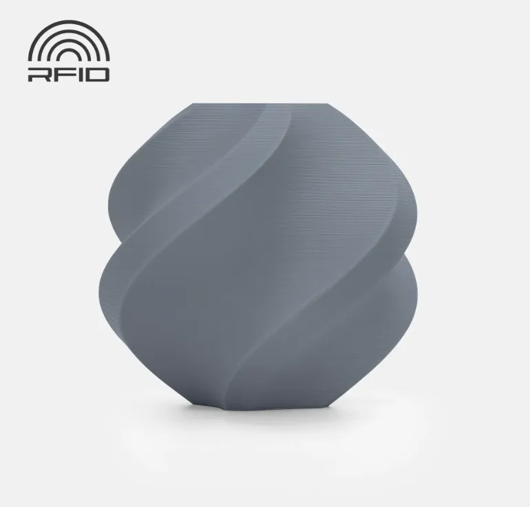 3D printed model made with Bambu Lab PLA Matte Ash Gray Filament showing smooth matte surface and neutral gray tone, Color Code 11102