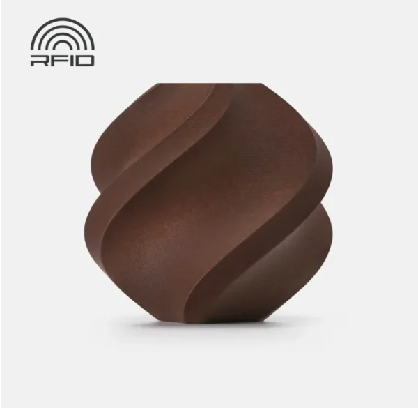 3D printed model made with Bambu Lab PLA Wood Rosewood Filament showing natural wood-like finish, Color Code 13204