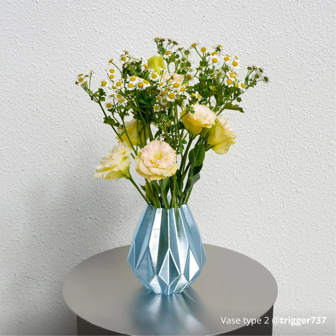 PETG translucent vase 3D printed decorative flower vase