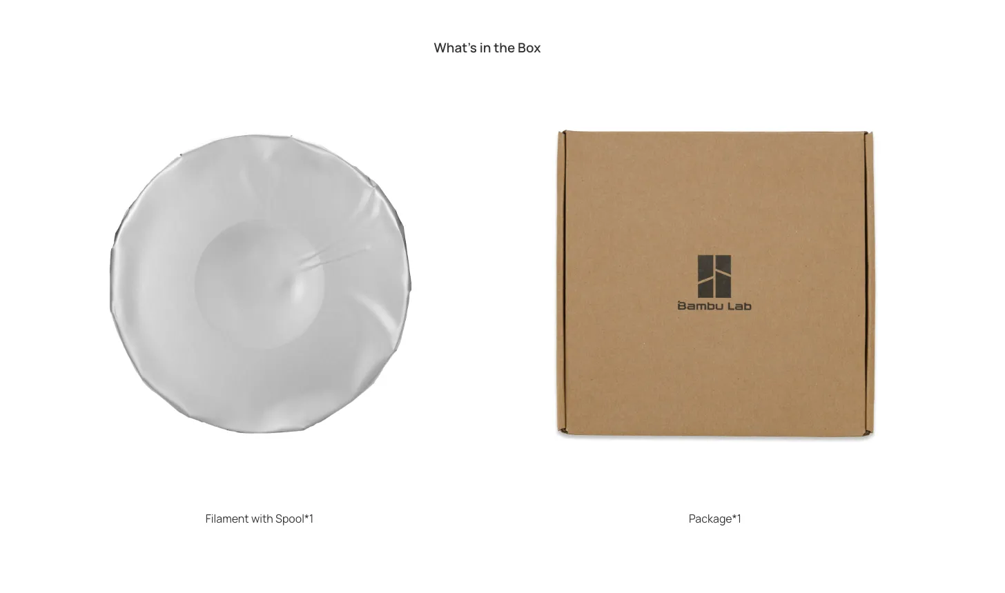 Bambu PVA Clear water soluble support filament on spool with branded packaging box