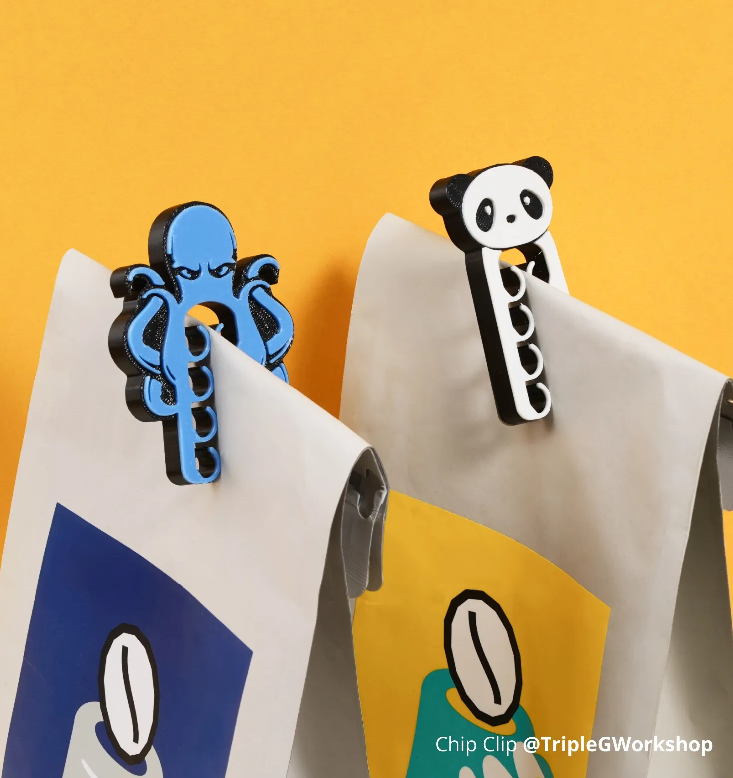 Bambu TPU for AMS flexible filament printed chip clip showing elastic grip, soft touch surface, and durable TPU performance for daily household use