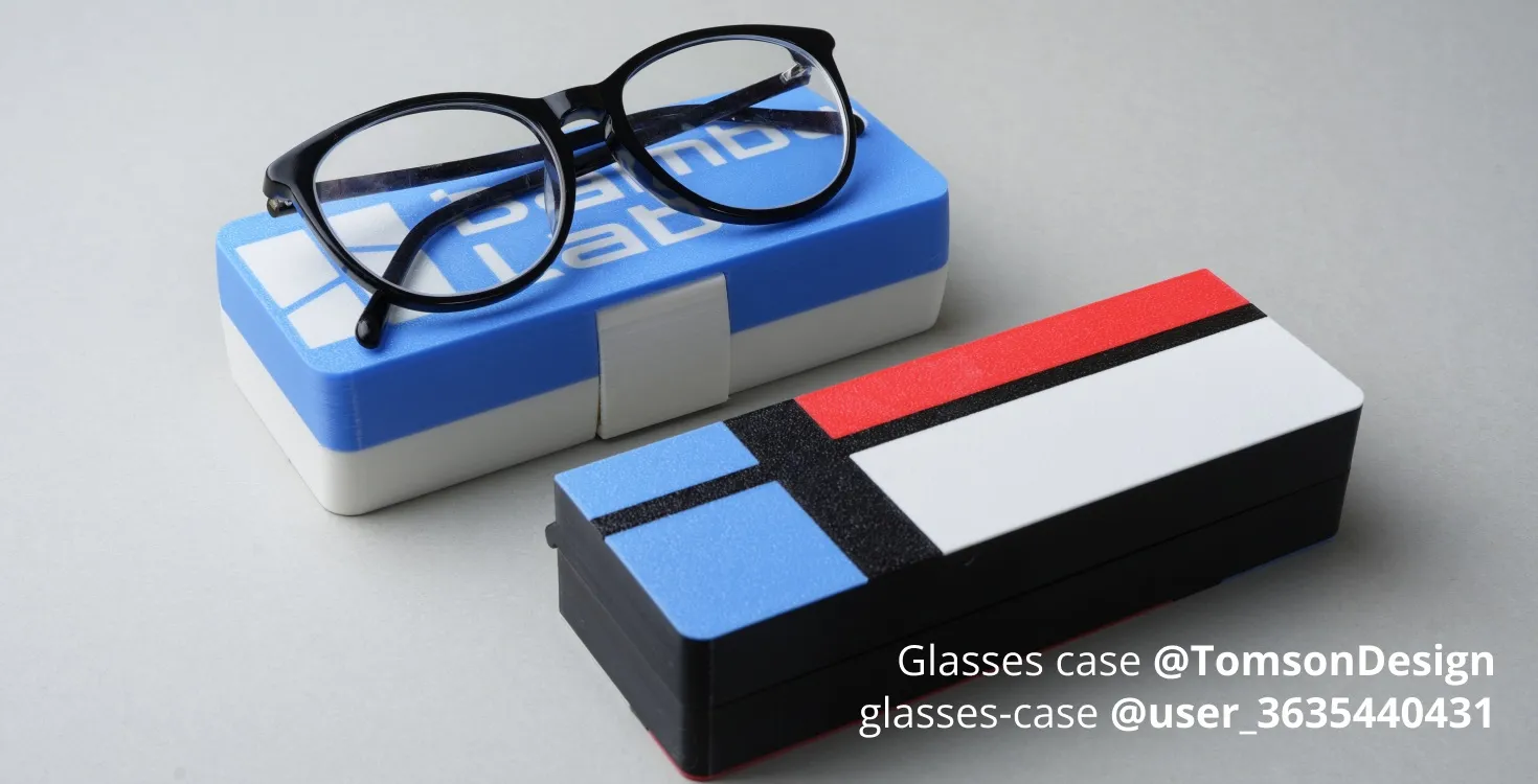 Bambu TPU for AMS filament printed glasses case showing flexible structure, scratch resistance, and durable TPU protection