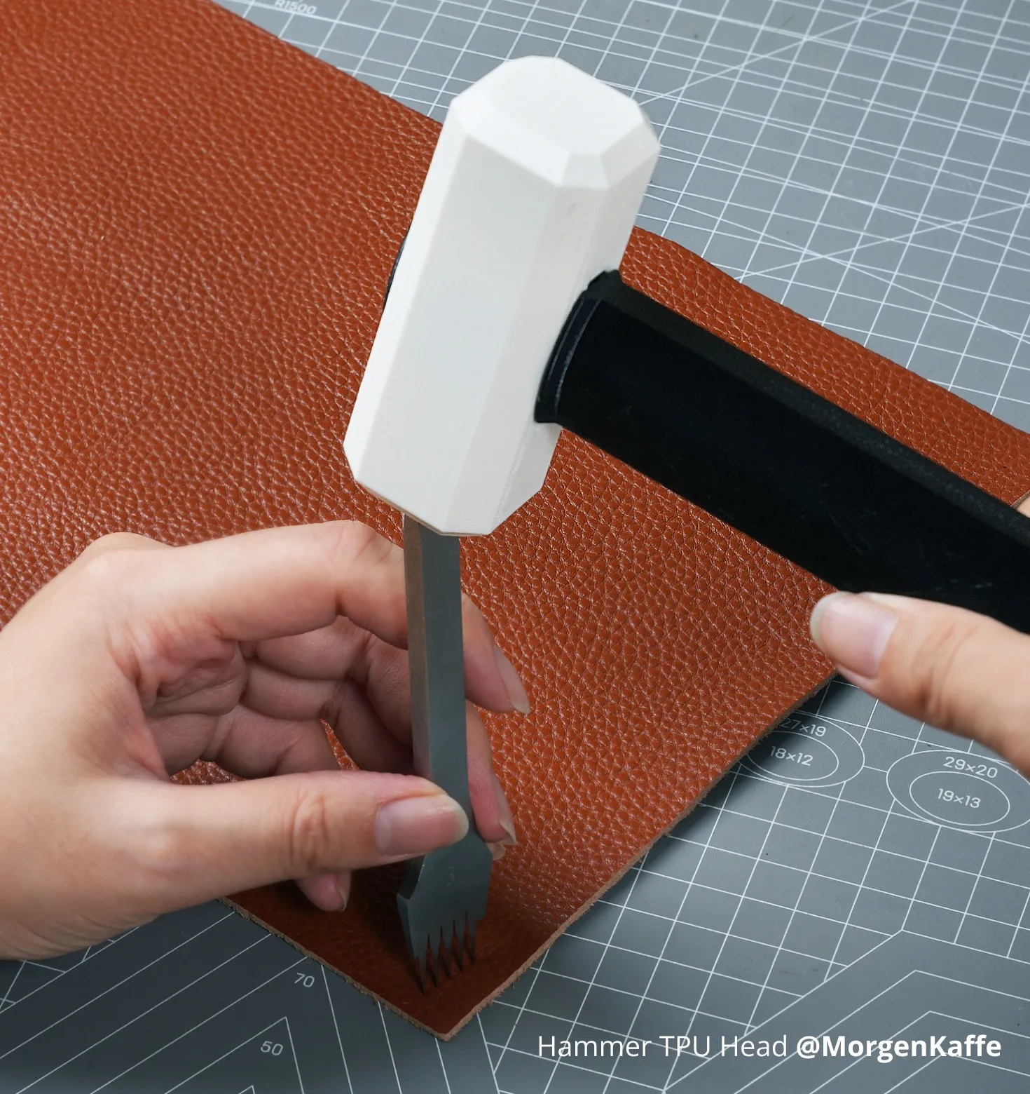 Bambu TPU for AMS filament printed hammer head demonstrating shock absorption, flexibility, and impact resistance of TPU material