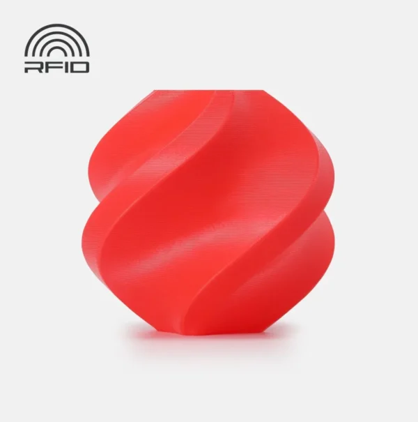 TPU for AMS Red printed sample showing smooth flexible surface finish