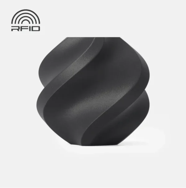 Titan gray printed object made from PETG-CF filament with RFID logo