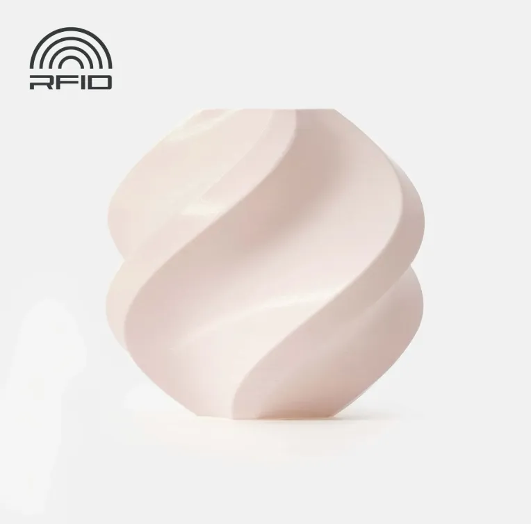 3D printed model made with Bambu Lab PLA Basic Beige filament featuring smooth matte beige finish and RFID support, color code 10201