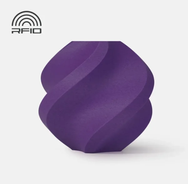 3D printed object made with PLA-CF Iris Purple filament showing smooth matte surface and refined industrial appearance