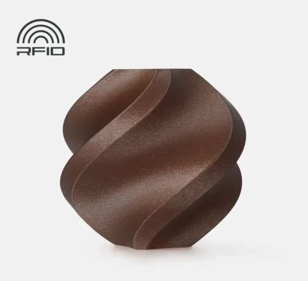 3D printed object made with PLA Galaxy Brown filament showing fine galaxy glitter and warm brown metallic tone