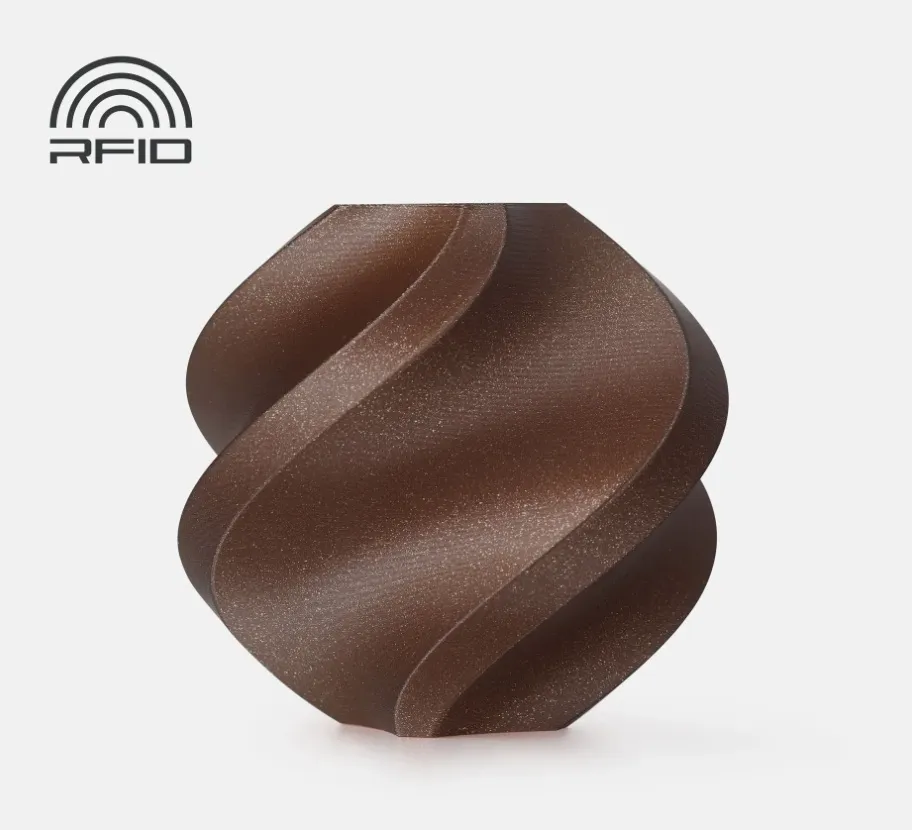 3D printed object made with PLA Galaxy Brown filament showing fine galaxy glitter and warm brown metallic tone