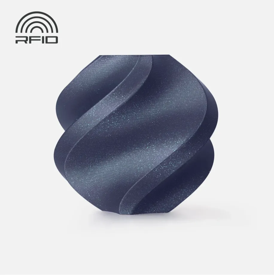 3D printed object made with PLA Galaxy Nebulae Blue Green filament showing galaxy sparkle and blue-green nebula effect