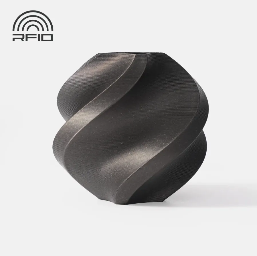 3D printed model made with PLA Metal Iron Gray filament, showing matte metallic surface and iron-like visual effect