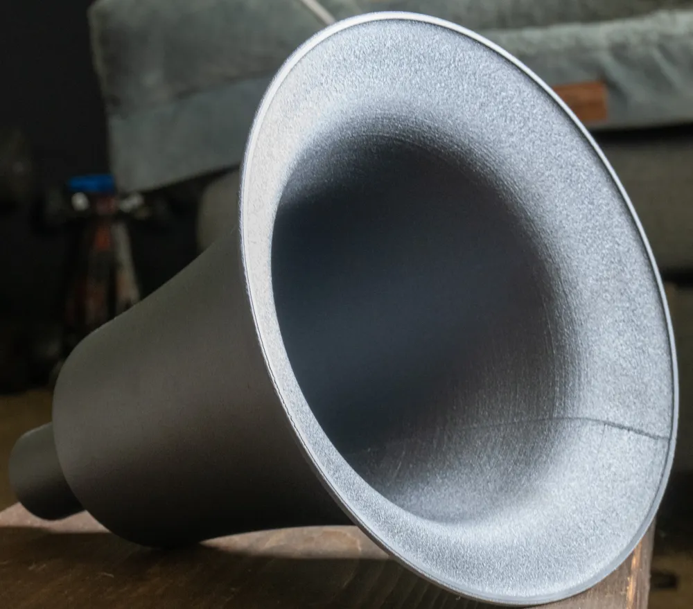 Ring-shaped industrial part 3D printed with PPS-CF filament 76100, showcasing carbon fiber reinforced surface texture and high-temperature material performance