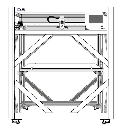 VoxelFuse3D DS Series industrial 3D printer structural design drawing