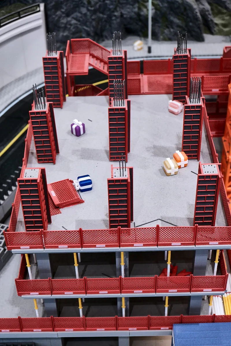 Architectural miniature structural frame printed in maroon red using Bambu Lab PLA Basic Maroon Red filament 1kg 10205