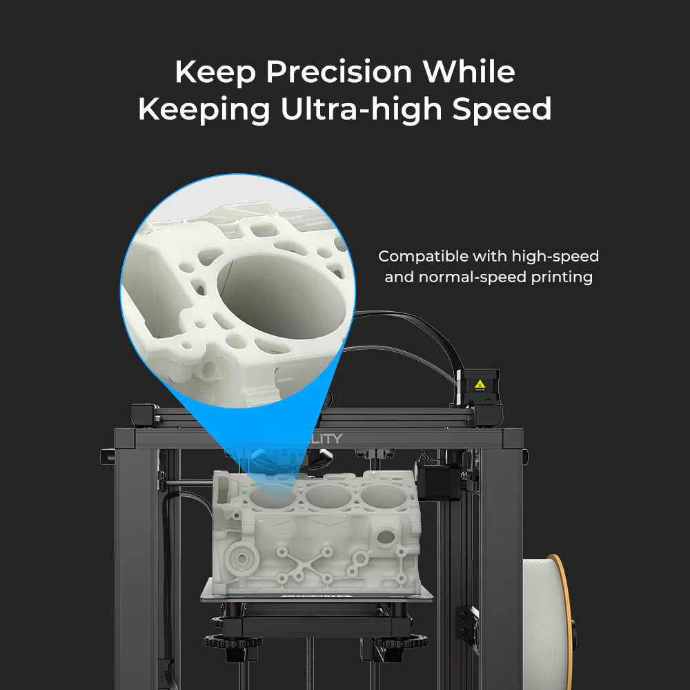 Creality Hyper PLA White maintaining print precision during high-speed and normal-speed 3D printing