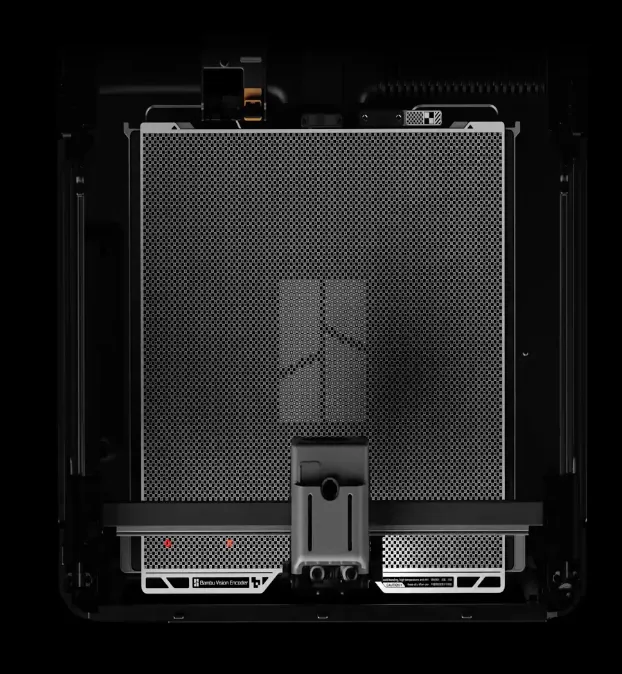 Vision Encoder calibration plate installed on Bambu Lab H2D and H2S 3D printer build platform