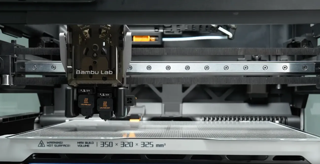 Vision Encoder calibration process inside the Bambu Lab H2D and H2S 3D printer