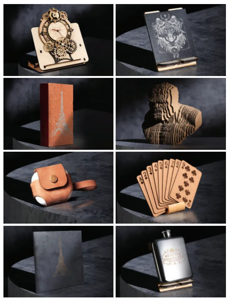 CNC carved wooden and composite sample parts