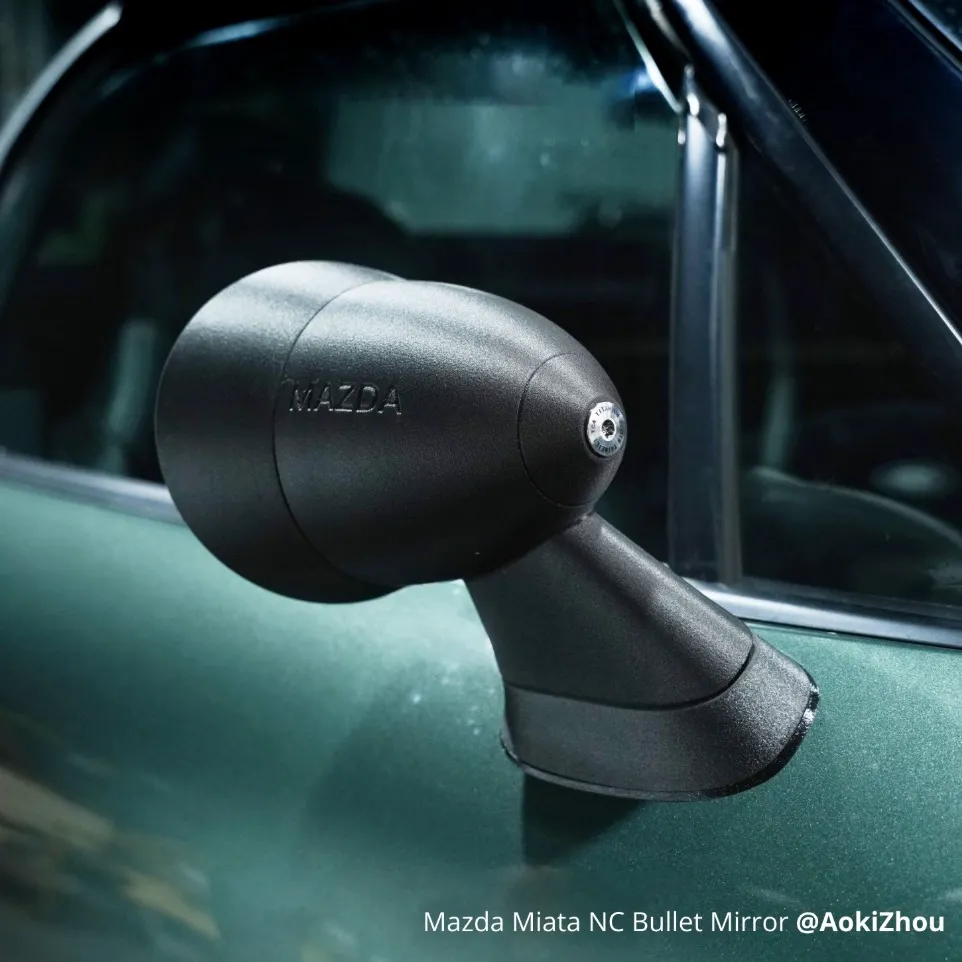 Mazda car mirror component made using Bambu PPA-CF Black Filament carbon fiber reinforced engineering 3D printing filament Color Code 73100