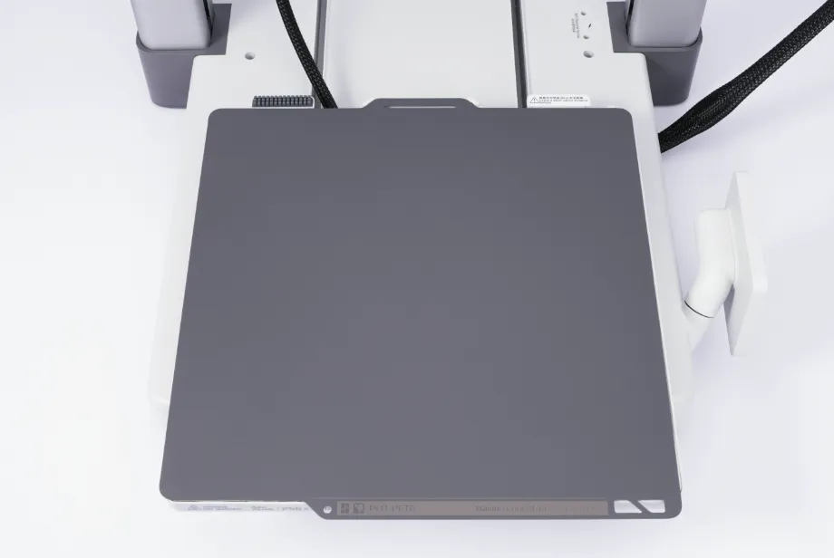 Bambu Cool Build Plate SuperTack installed on 3D printer magnetic platform full view