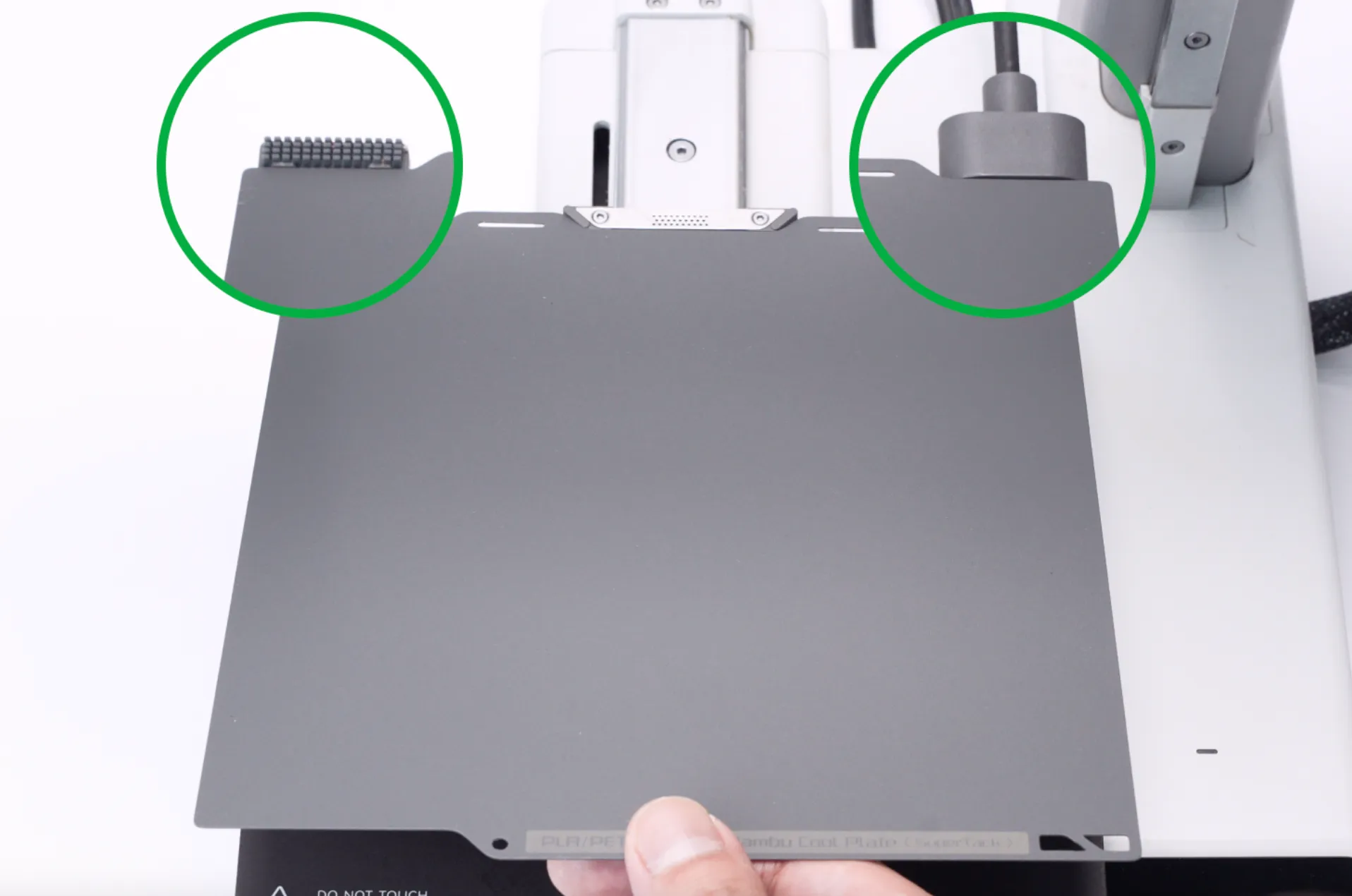 aligning Bambu Cool Plate SuperTack with positioning points on A1 Mini printer platform