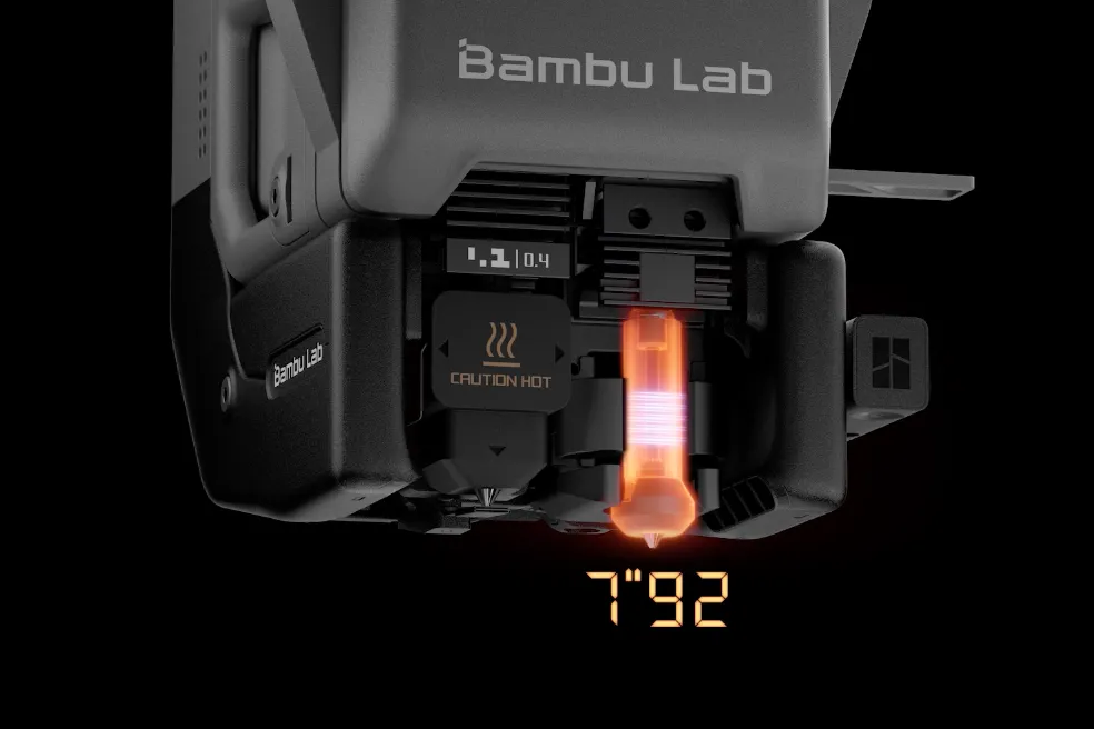 Bambu Lab H2C induction hotend heating up quickly during printing process