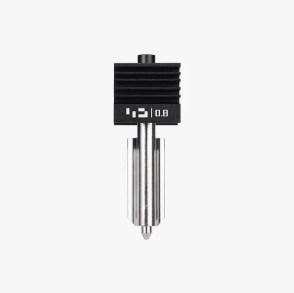 Bambu Lab H2D H2S P2S hotend with 0.8mm hardened steel nozzle front view