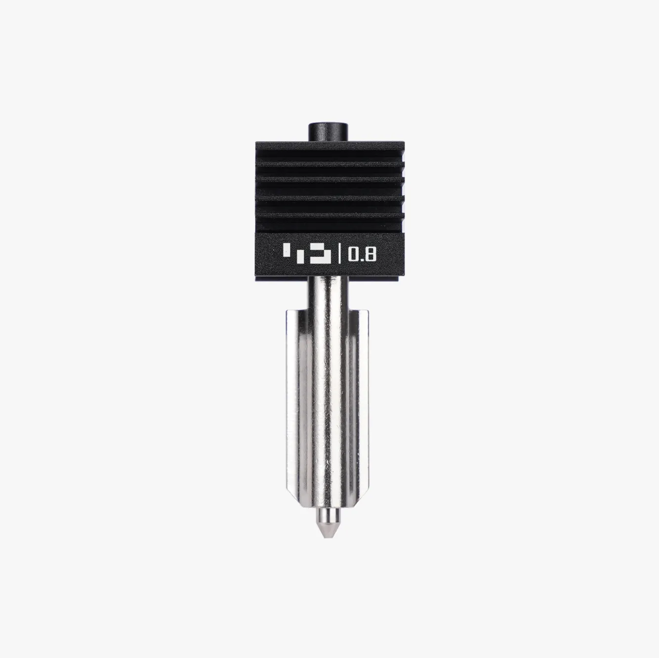 Bambu Lab H2D H2S P2S hotend with 0.8mm hardened steel nozzle front view