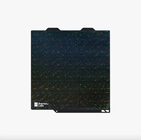 Bambu Lab 3D Effect galaxy surface build plate for A1 Mini with multicolor speckled texture black plate
