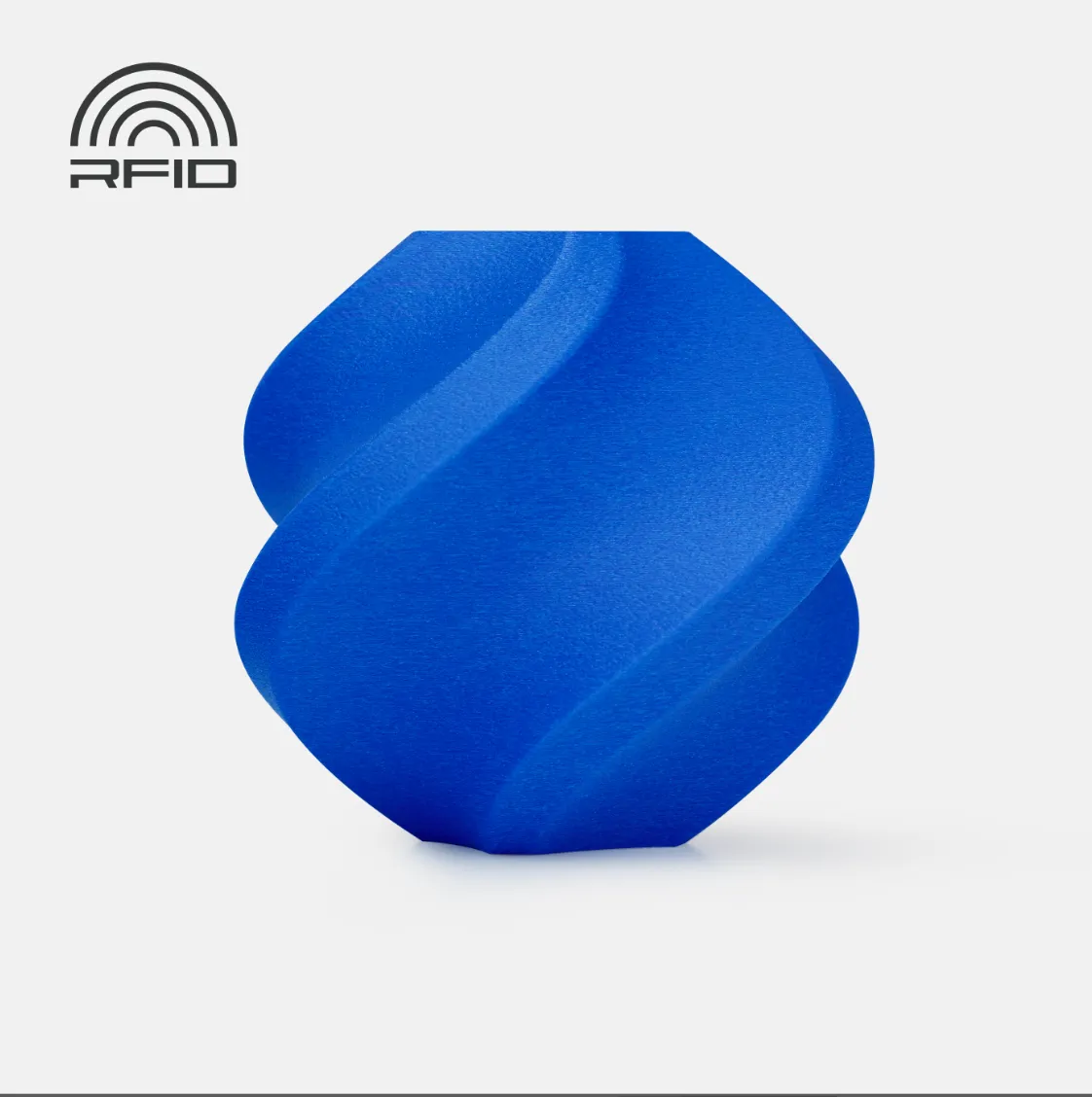 3D printed sample made with Bambu Lab ABS-GF Blue Filament 1kg color code 41600 showing matte blue surface texture and RFID compatible filament