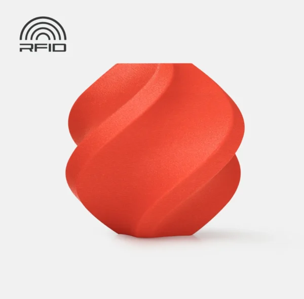 Bambu Lab ABS-GF Red Filament 1kg RFID Compatible 3D Printed Sample – Color Code 41200 3D printed sample made with Bambu Lab ABS-GF Red Filament 1kg color code 41200 showing matte red surface texture and RFID compatible filament