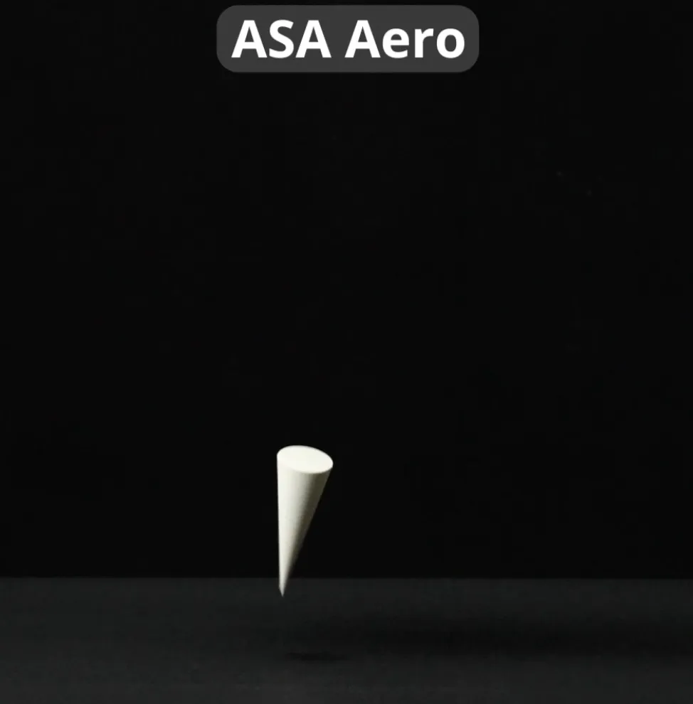 hardness test sample printed with Bambu Lab ASA Aero White Filament showing surface marker line