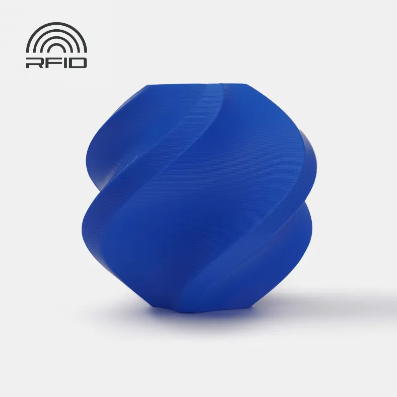 spiral vase test print made with Bambu Lab ASA Blue Filament 1.75mm 1kg with Spool showing smooth layer lines and vibrant blue ASA finish (Color Code 45600)