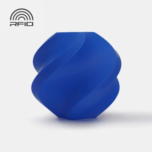 spiral vase test print made with Bambu Lab ASA Blue Filament 1.75mm 1kg with Spool showing smooth layer lines and vibrant blue ASA finish (Color Code 45600)