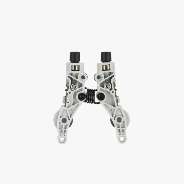 Bambu Lab dual extruder idlers and filament sensor front view showing dual arm structure