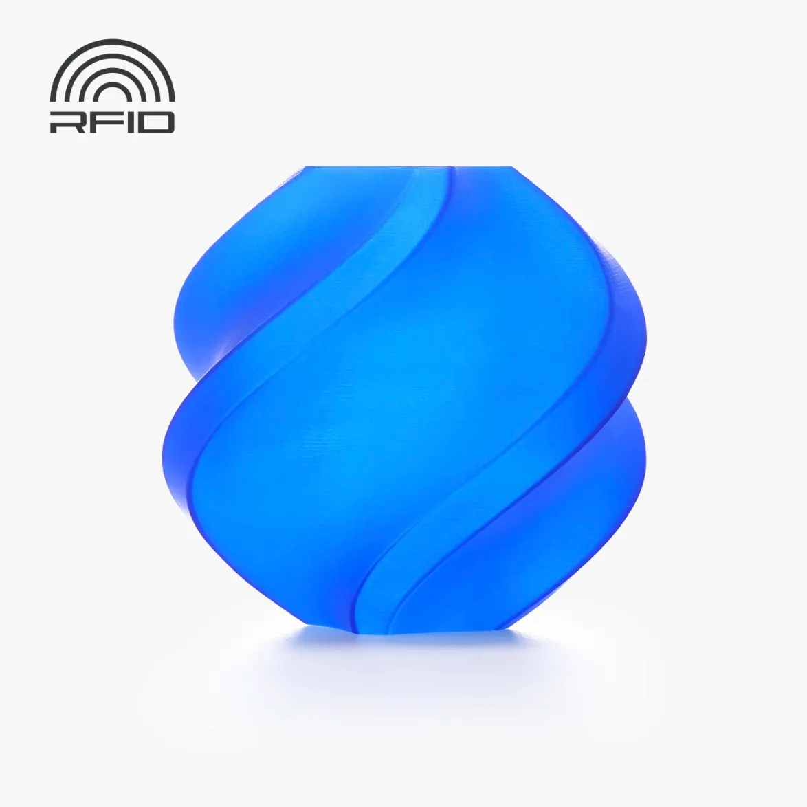 Official render of Bambu Lab PLA Translucent Blue Filament with Spool Color Code 13611 showing vibrant semi-transparent blue tone and smooth layered surface texture.
