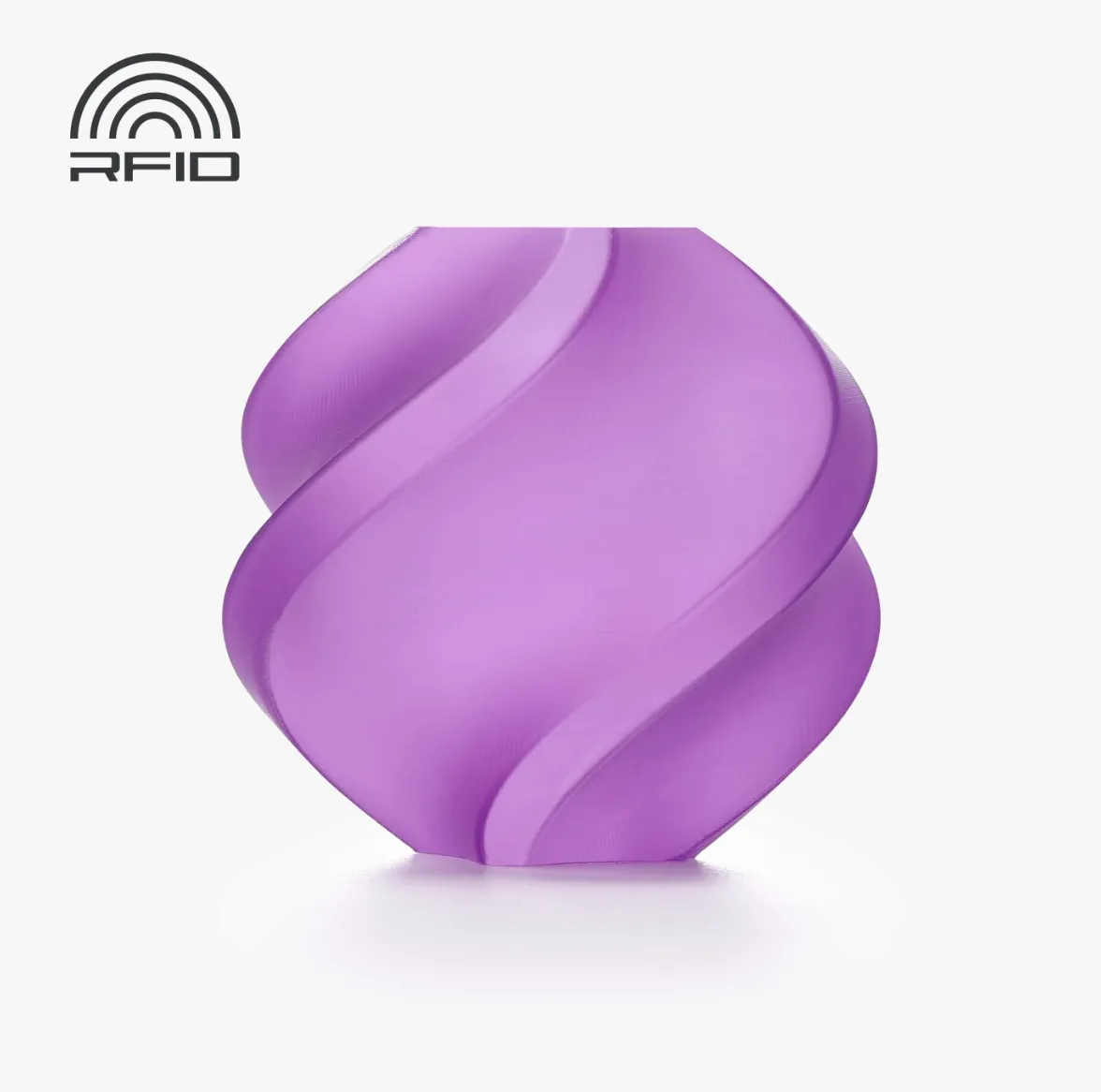 Official render of Bambu Lab PLA Translucent Purple Filament with Spool Color Code 13710 showing semi-transparent purple tone and smooth layered surface texture.