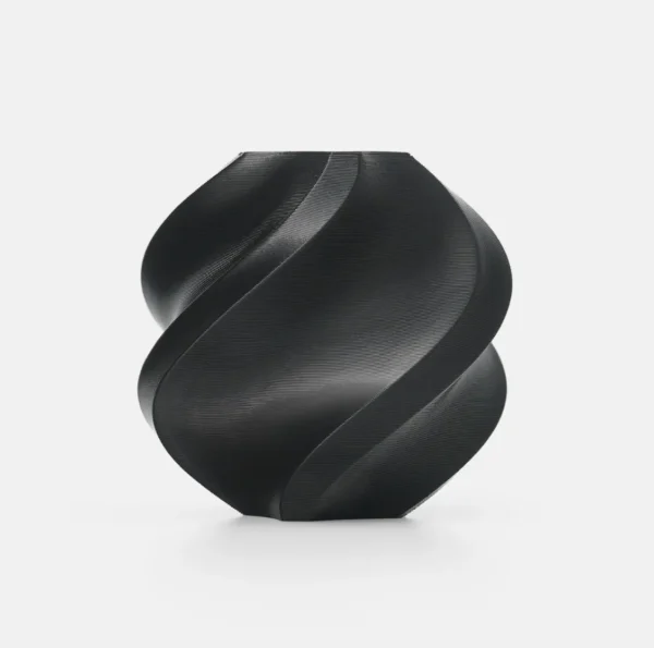 Bambu Lab TPU 90A Black Filament with Spool Spiral Vase 3D Print (Color Code 51103) spiral vase model 3D printed with Bambu Lab TPU 90A Black Filament with Spool color code 51103