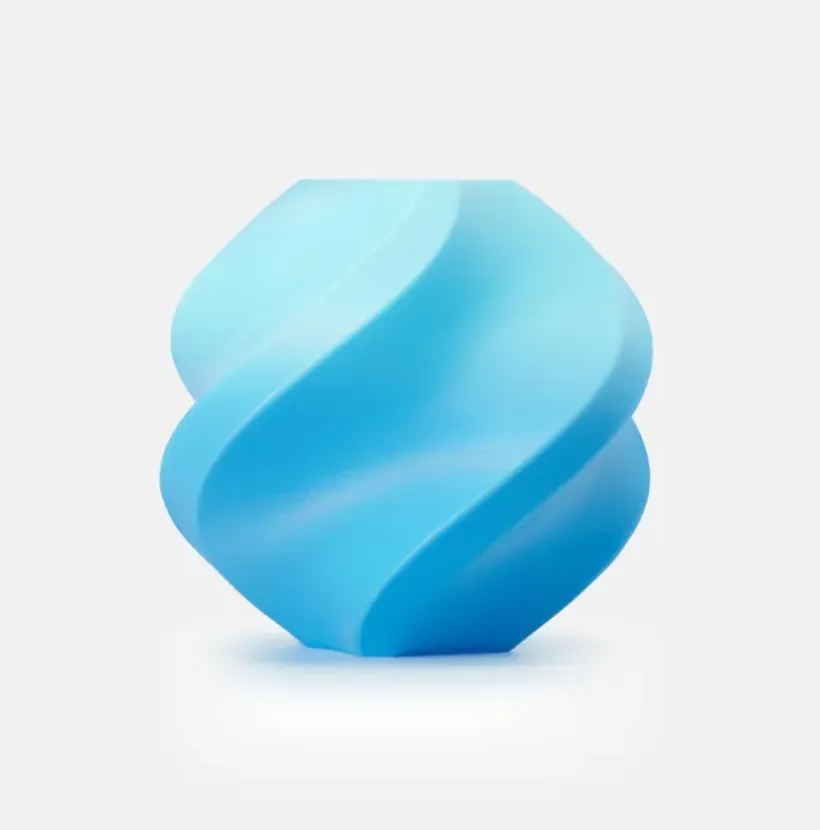 spiral vase model 3D printed with Bambu Lab TPU 90A Frozen Filament with Spool color code 51900