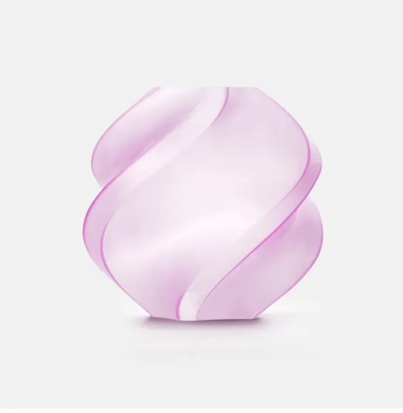 spiral vase model 3D printed with Bambu Lab TPU 90A Grape Jelly Filament with Spool color code 51700