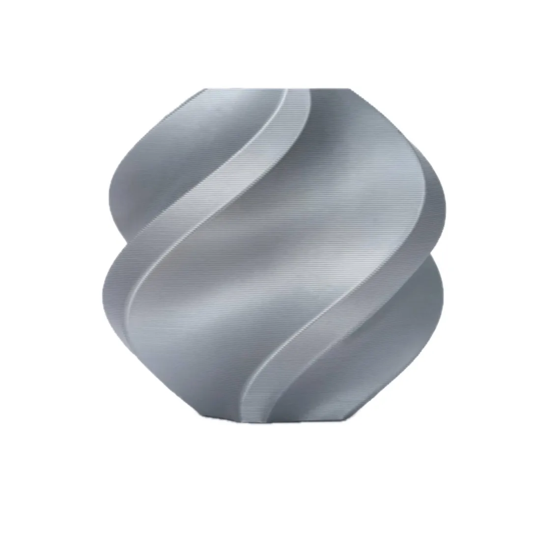 spiral vase model 3D printed with Bambu Lab TPU 90A Quicksilver Filament with Spool color code 51106