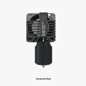 Bambu Lab X1C complete hotend with 0.6mm hardened steel nozzle front view